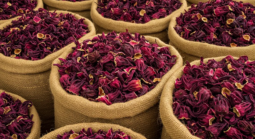 Dried hibiscus calyces