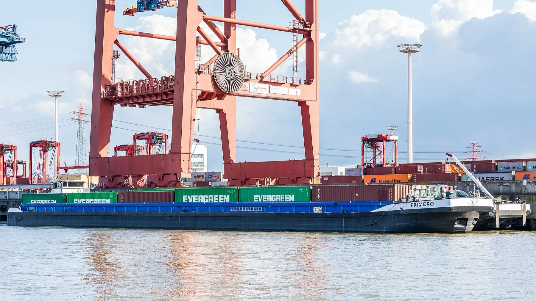 Container vessel at port for export